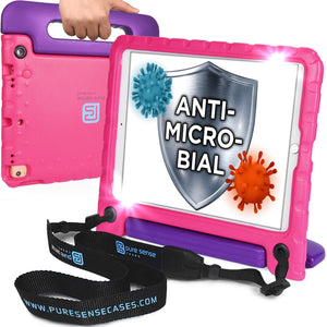 Buddy Antibacterial Protective Kids case for Apple iPad 6, iPad 5 // Handle+Stand, Shoulder Strap, Screen Spray