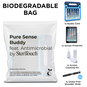 Buddy Antibacterial Protective Kids case for Apple iPad mini 5, iPad mini 4 // Handle+Stand, Shoulder Strap, Screen Spray